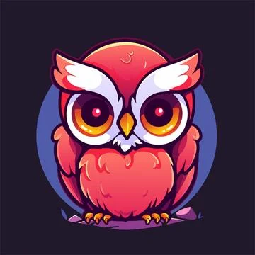 Owl on a black background Stock Illustration