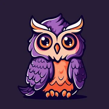 Owl on a black background Stock Illustration