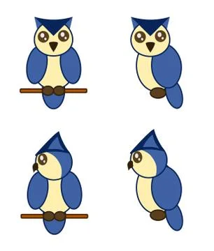 Owl blue Stock Illustration