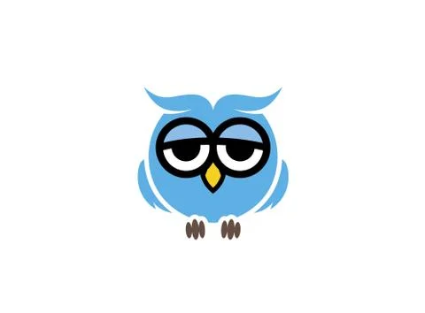 Owl Blue Logo Stock Illustration