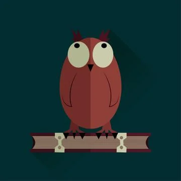 Owl on a book Stock Illustration