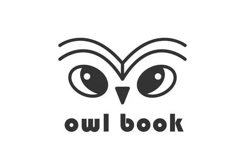 Owl book logo vector design illustration. Abstract business brand concept with Stock Illustration