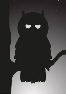 Owl On Branch Illustrazione stock