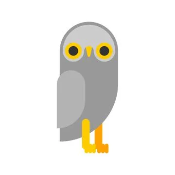 Owl cartoon. eagle-owl flat. bird vector illustration Stock Illustration