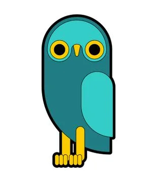 Owl cartoon. eagle-owl flat. bird vector illustration Stock Illustration