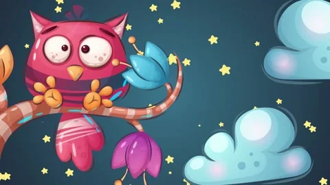 Owl. Children's sleep background Vidéo 132131503