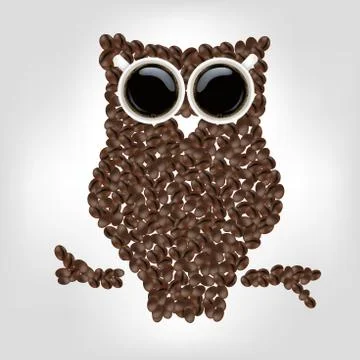 Owl from coffee Stock Illustration