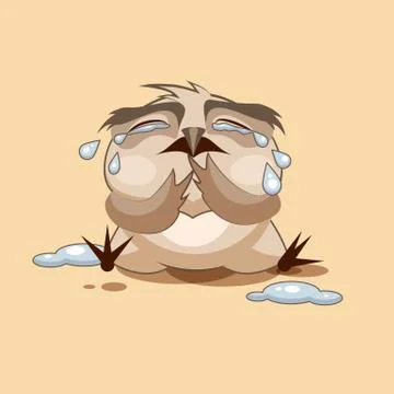 Owl is crying Stock Illustration