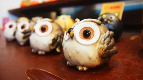 Owl Decorative Porcelain Souvenir Stock Photos