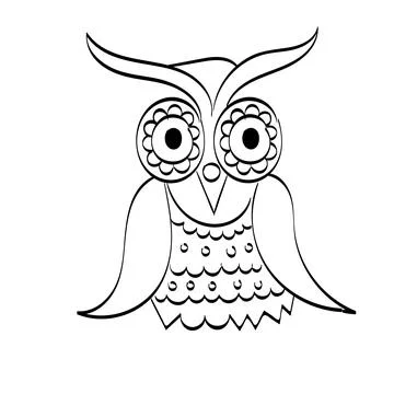 Owl Design Printable coloring book Stock Illustration