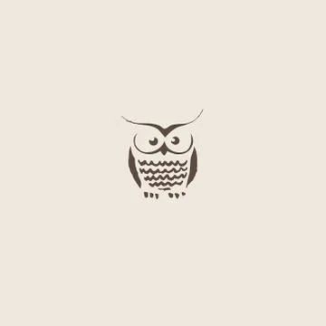 Owl doodle cartoon Stock Illustration