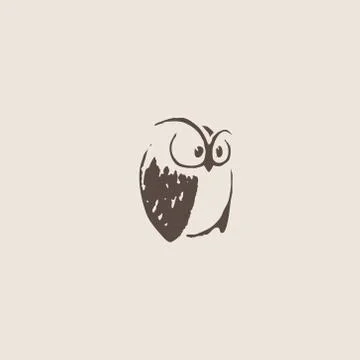 Owl doodle cartoon Stock Illustration