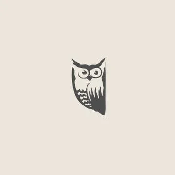 Owl doodle cartoon Stock Illustration