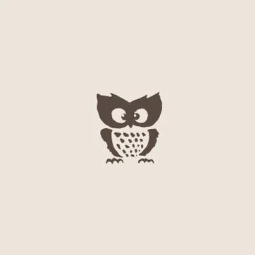 Owl doodle cartoon Stock Illustration