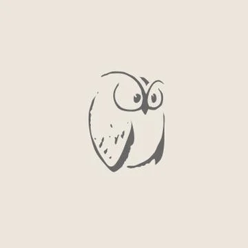 Owl doodle cartoon Stock Illustration