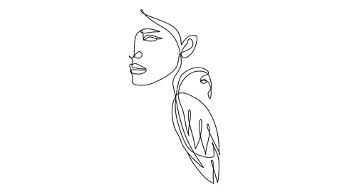 Owl drawing by hand, black lines on a white background. wisdom concept Video stock 128424953