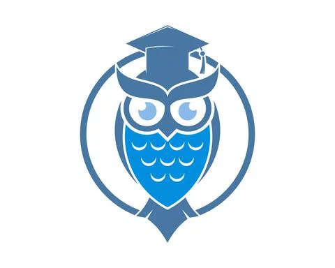 Owl education in the circle Stock Illustration