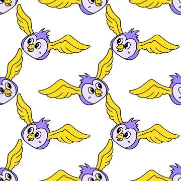 Owl emoticon smile seamless pattern textile print. repeat pattern background  イラスト素材