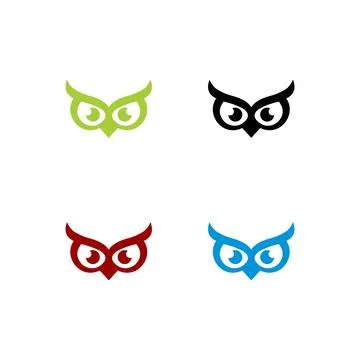 Owl eye vector logo template animal Stock Illustration