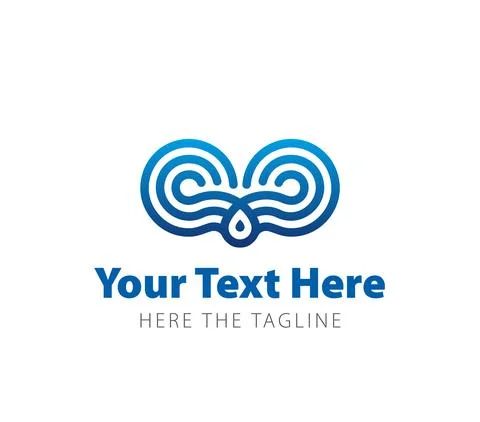 Owl eyes. Constructed of three parallel lines. Maze or labyrinth. Ready logo Stock Illustration