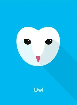 Owl face, cute flat portrait icon, vector illustration Illustrazione stock