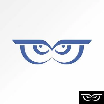 Owl face eyebrows line art nose animal night education predator vision wild Stock Illustration