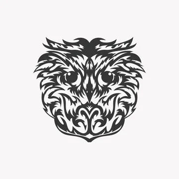 Owl face Stock Illustration