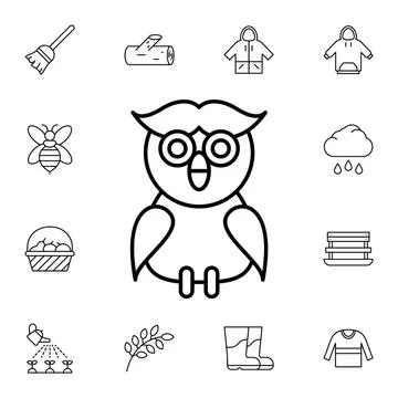 Owl flat vector icon in autumn pack Stock Illustration