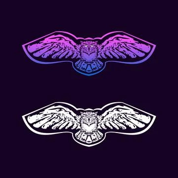 Owl flying Stock Illustration