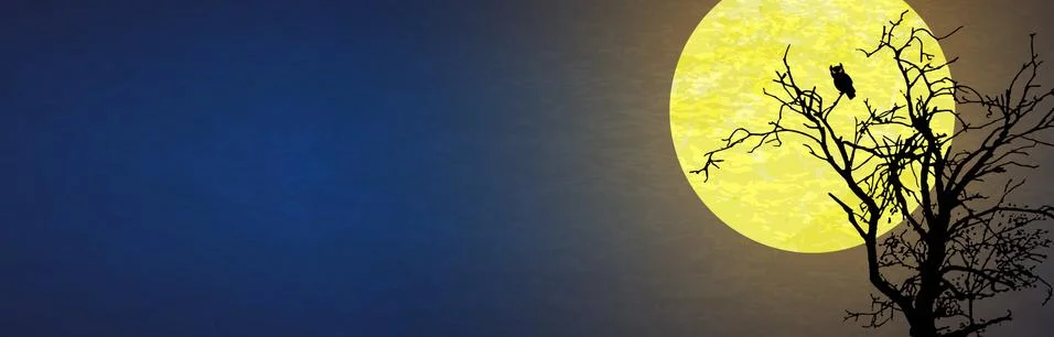 Owl in front of moon Stock Illustration