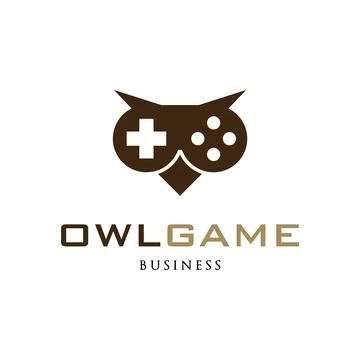 Owl Game Console Icon Logo Design Template Stock Illustration