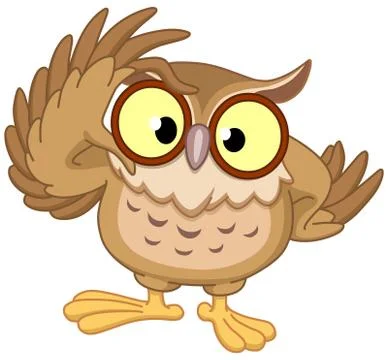 Owl with glasses Stock Illustration