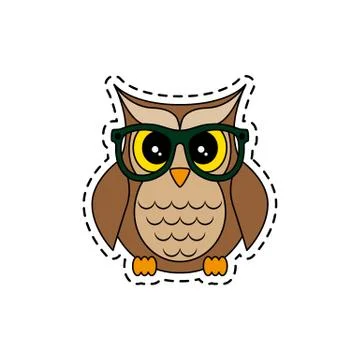 Owl with glasses. Vector illustration Stock Illustration