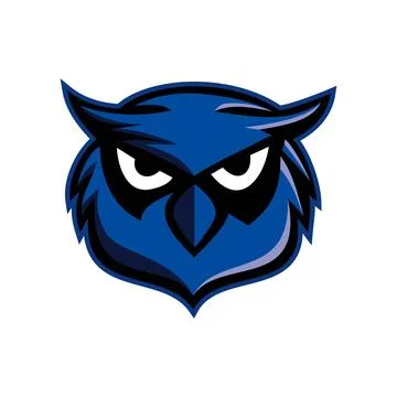 Owl head e-sport logo. wild animal mascot and character. Stock Illustration