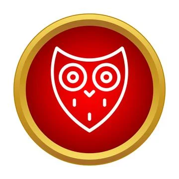 Owl head icon representing wisdom and education Stock Illustration
