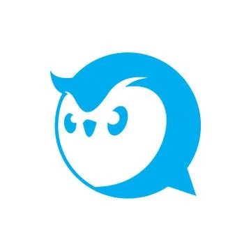 Owl head vector, mascot chat logo Stock Illustration