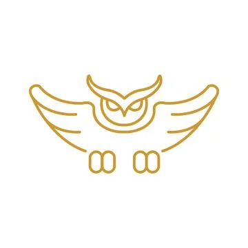 Owl icon outline logo flat simple illustration Stock Illustration