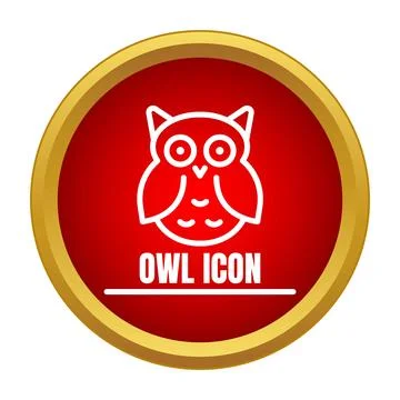 Owl icon representing wisdom, education, and nature symbol Stock Illustration