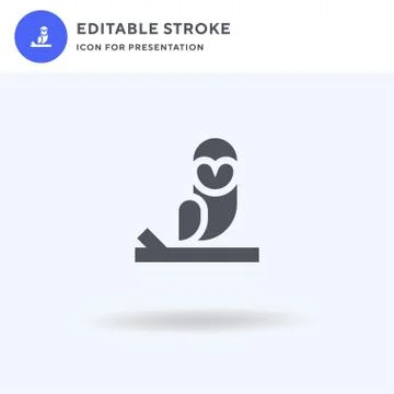 Owl icon vector, filled flat sign, solid pictogram isolated on white, logo Stock Illustration