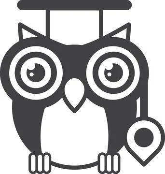 Owl illustration in minimal style Stock Illustration