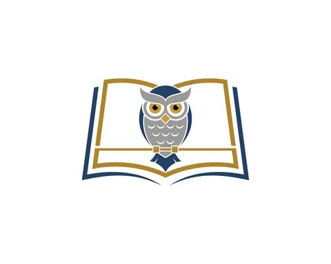 Owl inside the open book logo Stock-Illustration