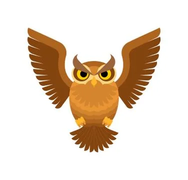 Owl isolated. Eagle-owl bird icon. vector illustration Stock-Illustration