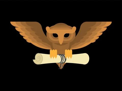 Owl isolated. eagle-owl Vector illustration Stock Illustration