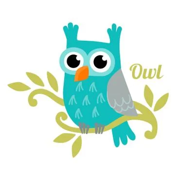 Owl isolated vector illustration. Illustrazione stock