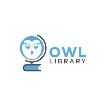 Owl library logo Stock Illustration