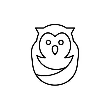 Owl line icon Stock Illustration