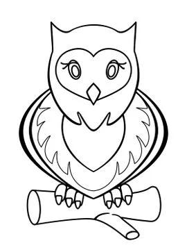 Owl. Linear pattern for coloring or children's book. Stock Illustration