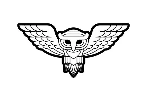 Owl linear sign. eagle-owl symbol. Vector illustration Stock Illustration