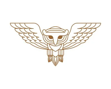 Owl linear sign. eagle-owl symbol. Vector illustration Stock Illustration