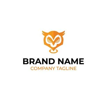 Owl Logo icon with pointer spot inside. Creative Modern Design Stock Illustration